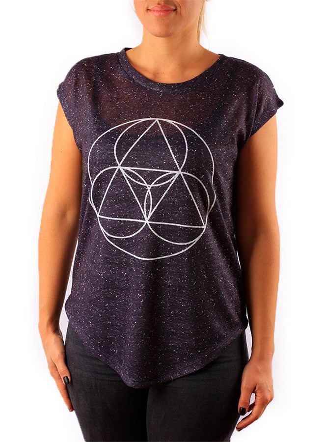 BiggYoga Round Neck T-Shirt Black  - Image 5