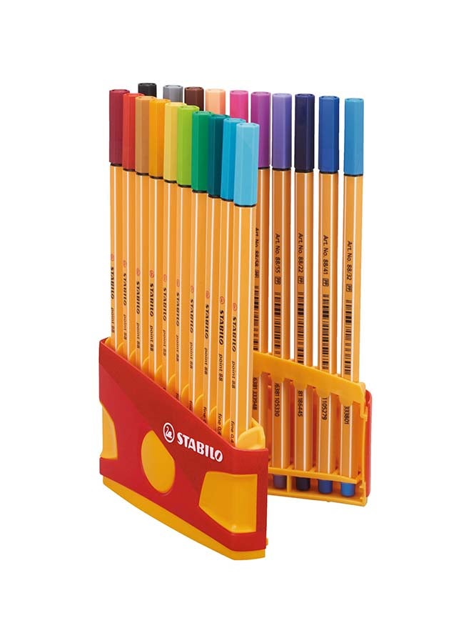 STABILO 20-Piece Fineliner Colorparade Plastic Case Set Multicolour 