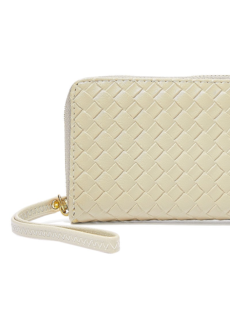 Jove - Wristlet Detail Long Wallet Ivory - Image 1