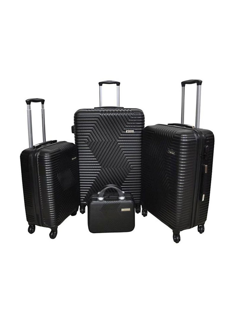 NEW TRAVEL - Hardside 4 Piece Luggage Trolley Set Black - Image 1
