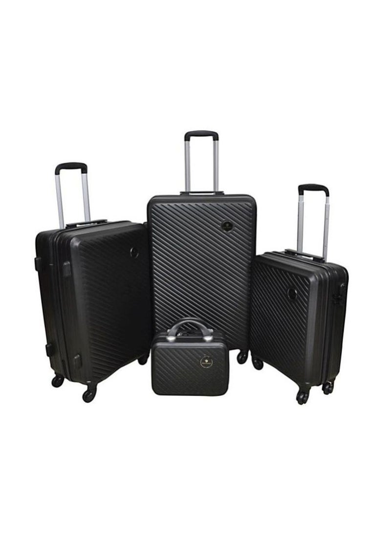 Waterproof Hardside 4 Piece Luggage Trolley Set Black - v1593959000/N31367358A_1