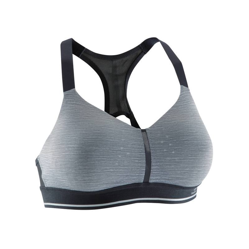 Mesh Back Running Sports Bra Grey/Black