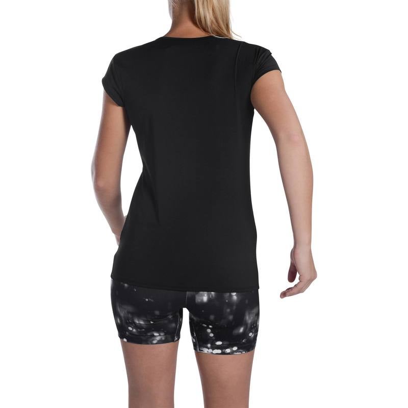 DECATHLON Solid Sports T-Shirt Black  - Image 3