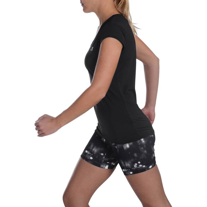 DECATHLON Solid Sports T-Shirt Black  - Image 4