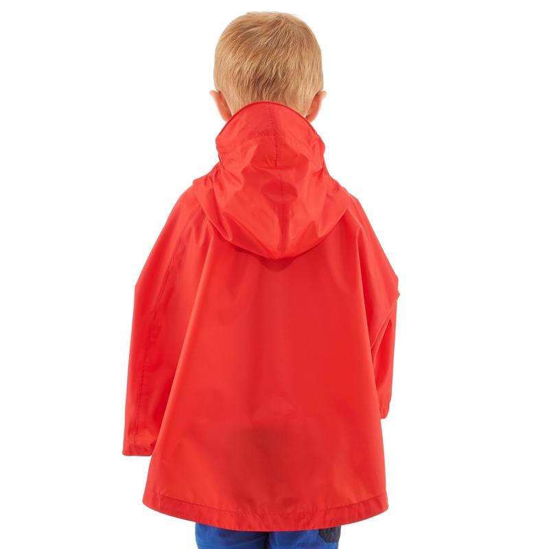 DECATHLON Kids Waterproof Poncho Red/Orange  - Image 3