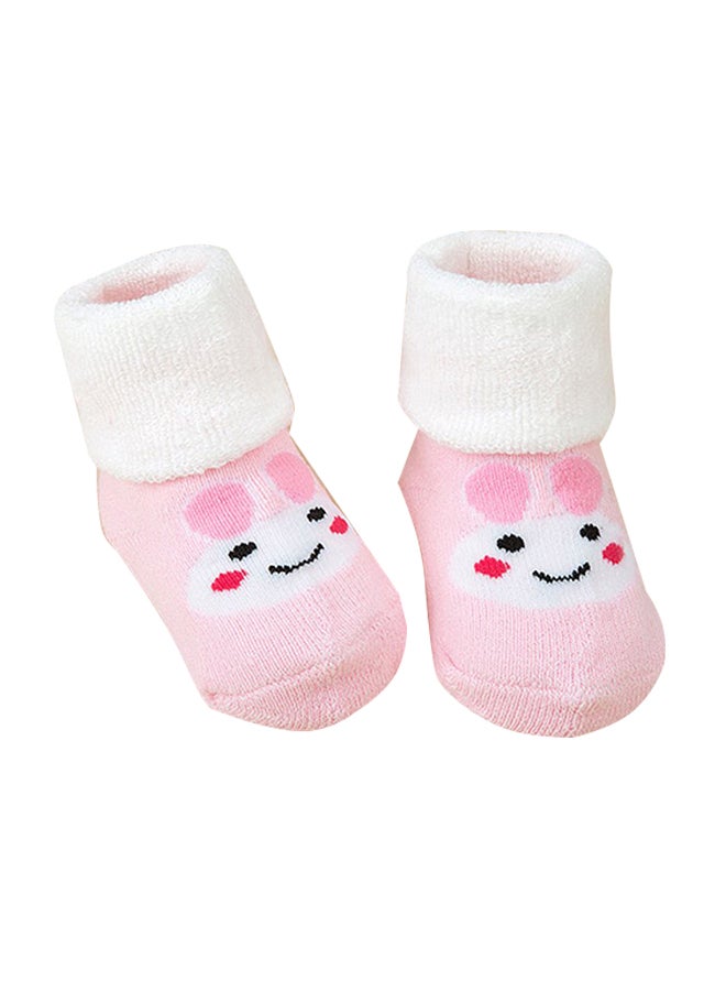 Winter Warm Over Knee Socks Pink/White 