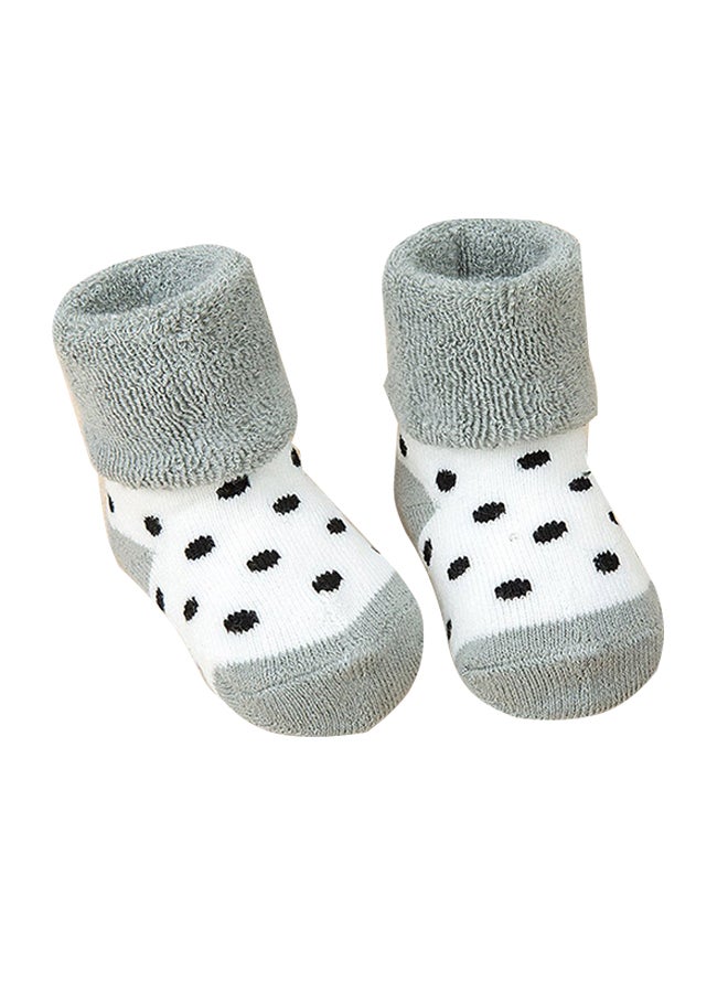 Winter Warm Over Knee Socks Light Grey/White 