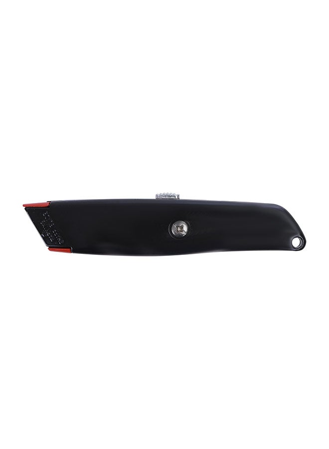 GEEPAS - Auto-Retractable Safety Utility Knife | Multi-Purpose Outdoor Knife | Ergonomic Handle & Razor-Sharp Blades, Strong Polymer Material, Internal Blade s Storage | Safety Toolkit with Internal Blade Storage Black/Silver/Red 19mm - Image 1