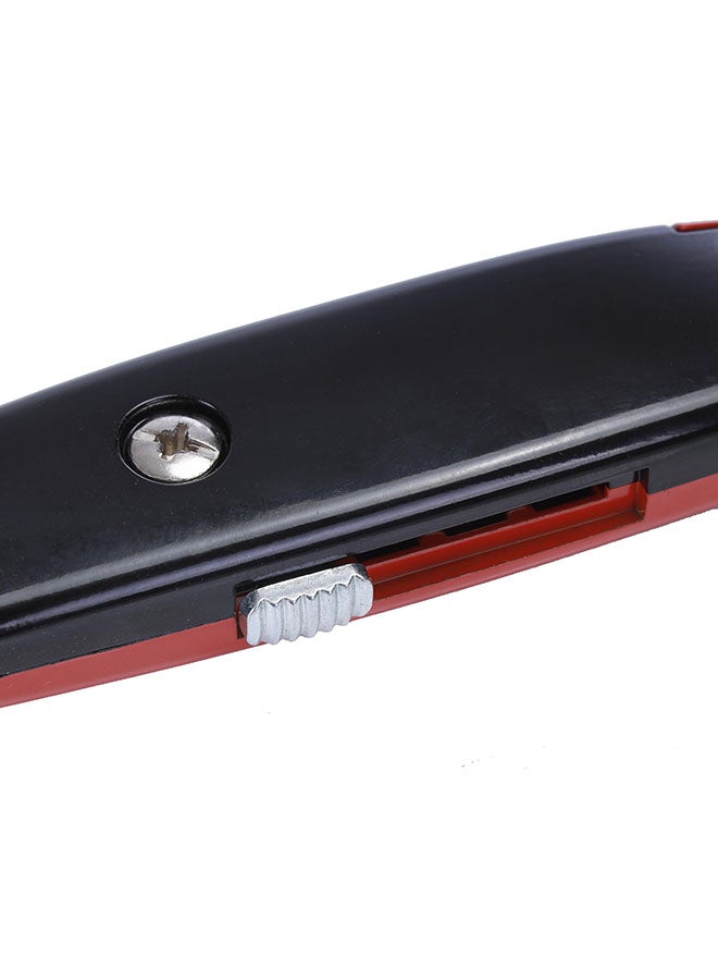 GEEPAS - Auto-Retractable Safety Utility Knife | Multi-Purpose Outdoor Knife | Ergonomic Handle & Razor-Sharp Blades, Strong Polymer Material, Internal Blade s Storage | Safety Toolkit with Internal Blade Storage Black/Silver/Red 19mm - Image 1