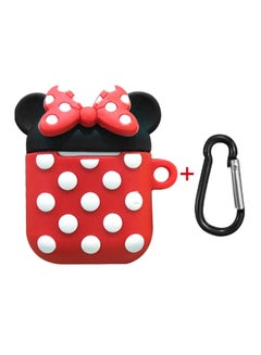 Silicone Cartoon Protective Case Cover With Handle For Apple AirPods Red
