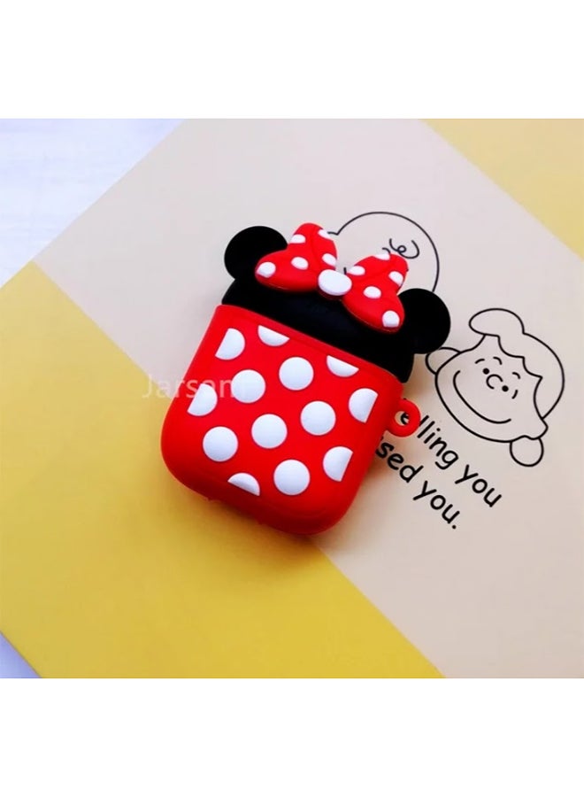 Generic - Silicone Cartoon Protective Case Cover With Handle For Apple AirPods Red - Image 1