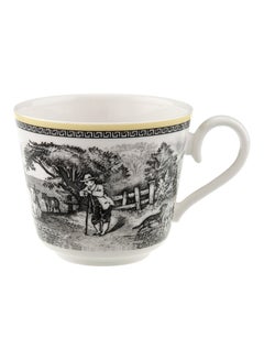 Villeroy & Boch 12-Piece Auden Ferme Breakfast Cup And Saucer Set White/Black/Beige  - Image 2