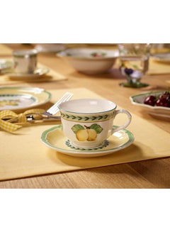 Villeroy & Boch 12-Piece French Garden Fleurence Tea Cup And Saucer Set White/Yellow/Green  - Image 4