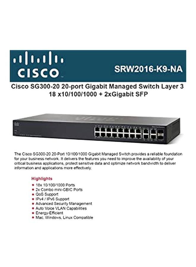 CISCO 20-Port Gigabit Managed Switch Black/Silver  - Image 2