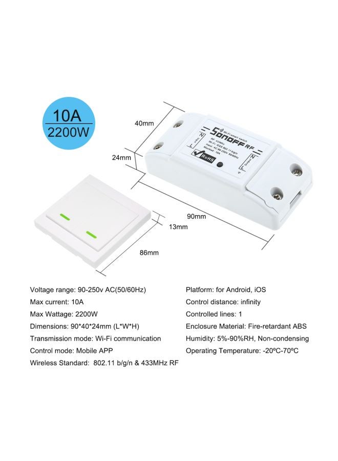 SONOFF 3-Piece Wi-Fi Smart Switch White - Image 3