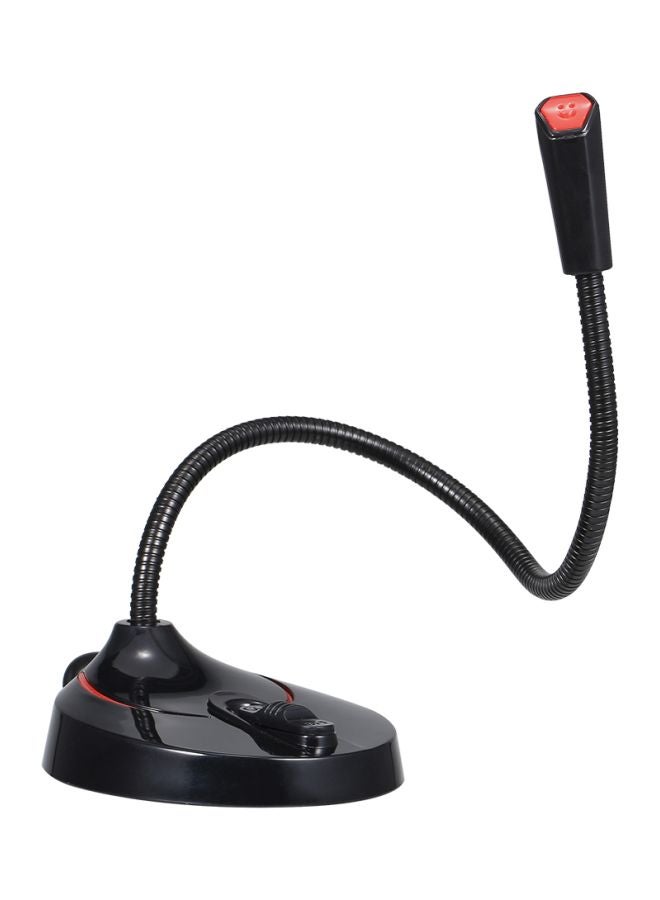 ميكروفون F12 بمنفذ USB بتصميم عنق الإوزة أسود/أحمر - Image 2