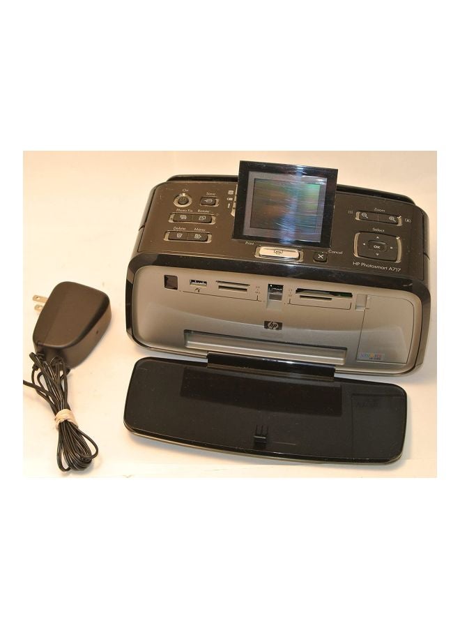 HEWLETT PACKARD - Photosmart A717 Compact Photo Printer With Print Function Black/Silver - Image 1