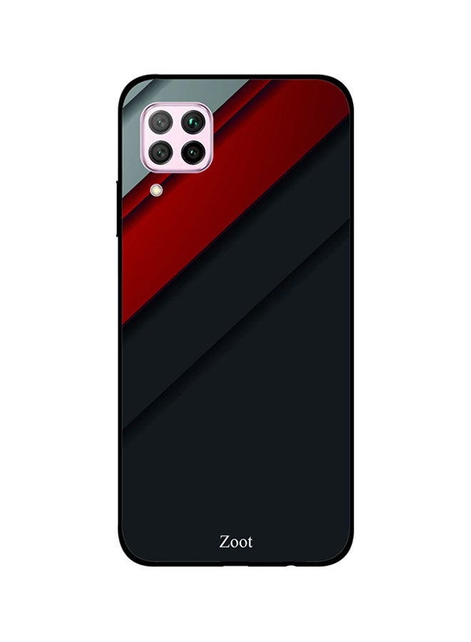 Zoot Skin Case Cover -for Huawei Nova 7i Grey And Red Strips Grey And Red Strips