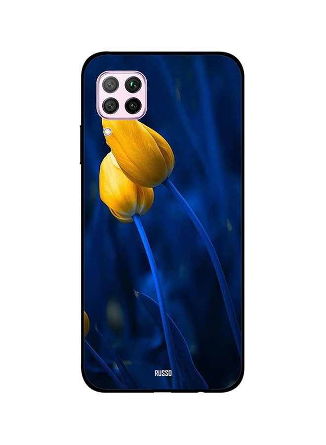 Skin Snap Case Cover -for Huawei Nova 7i Yellow Lily Blue Background Yellow Lily Blue Background