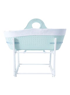 tommee tippee Sleepee Moses Basket With Stand - Mint Green/White  - Image 1