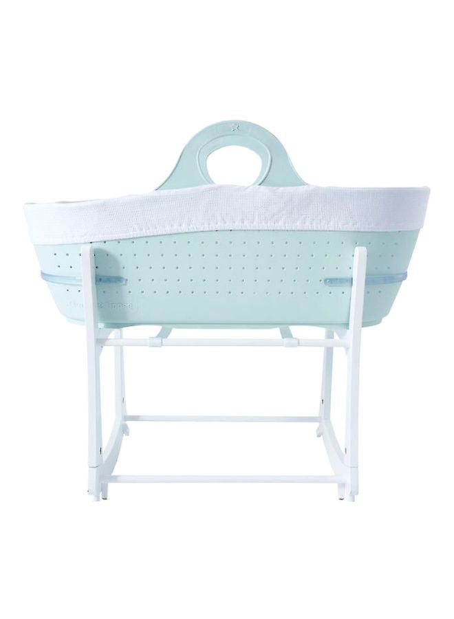 tommee tippee - Sleepee Moses Basket With Stand - Mint Green/White - Image 1