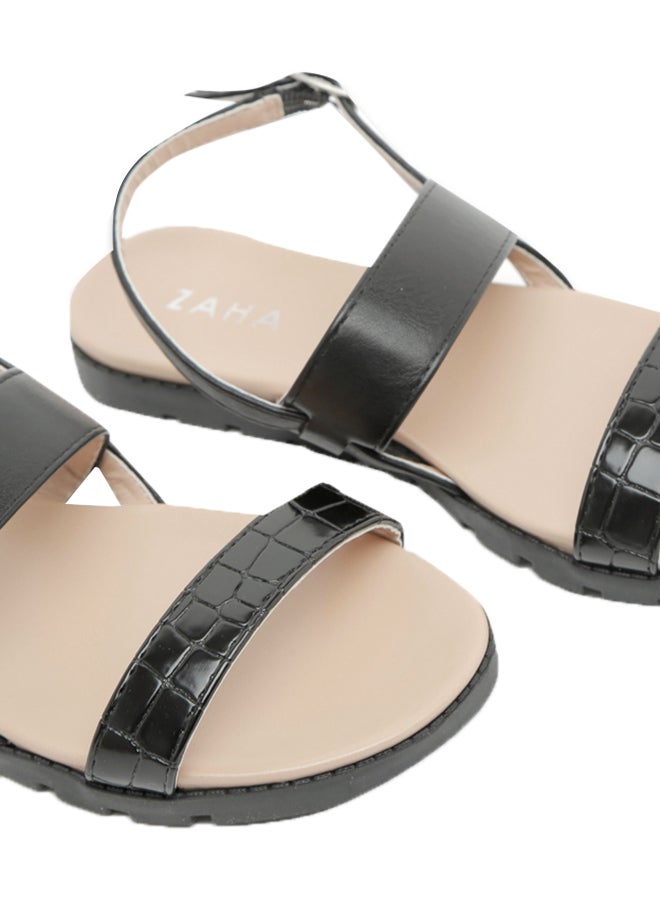 ZAHA - Baby Textured Sandals Black - Image 1