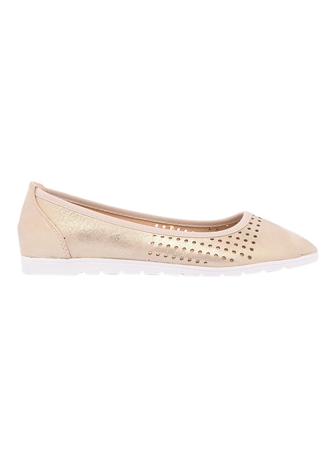ZAHA - Perforated Ballerinas Gold - Image 1