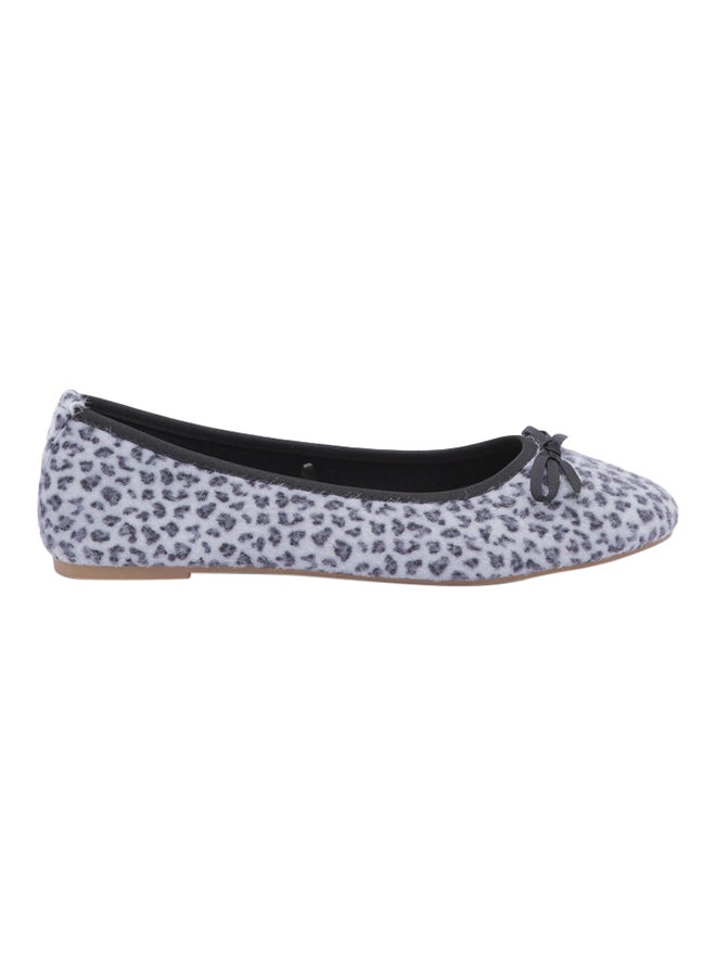 Animal Print Bow Detail Ballerinas White/Grey/Black - v1594027881/N38748940V_1