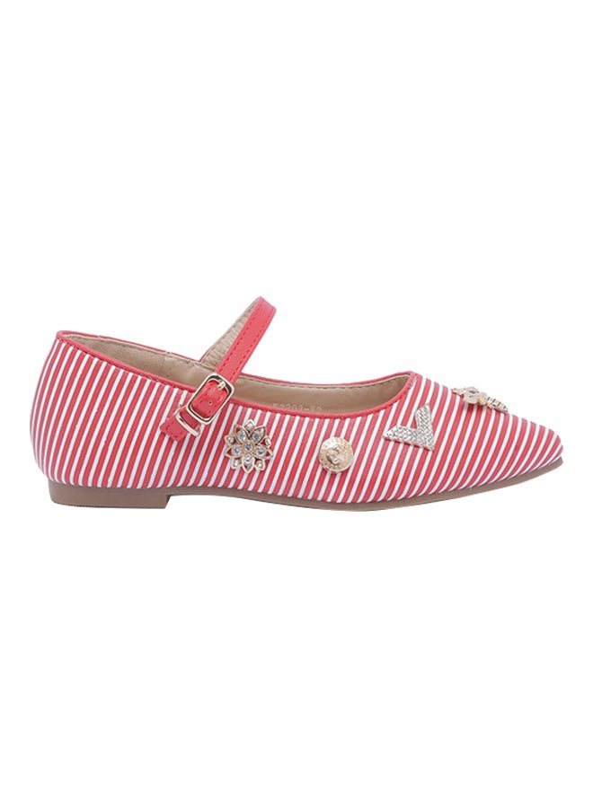 Girls Striped Charms Embellished Mary Janes Red/White - v1594028134/N38752071V_1