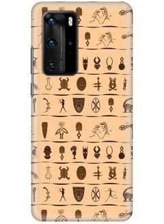 Hard PC Shield Matte Finish Slim Snap Basic Series Case Cover For Huawei P40 Pro Tribal Hieroglyphics