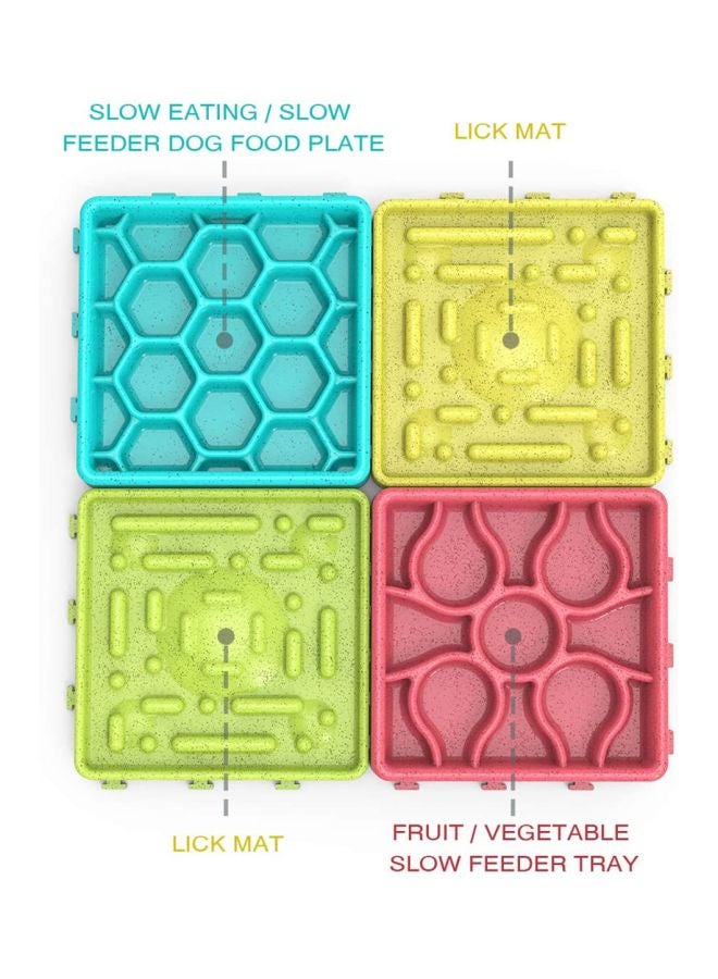 Pack Of 4 Slow Feeder Bowl Green/Blue/Pink 80cm - Image 2