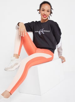 Calvin Klein Performance Colorblock Ankle Tights Hot Coral / Peach Bud  - Image 3