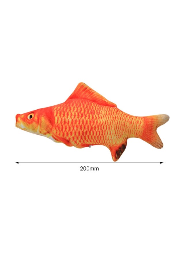 OUTAD - Catnip Catmint Fish Shape Short Plush Toy Red Arowana 20centimeter - Image 1