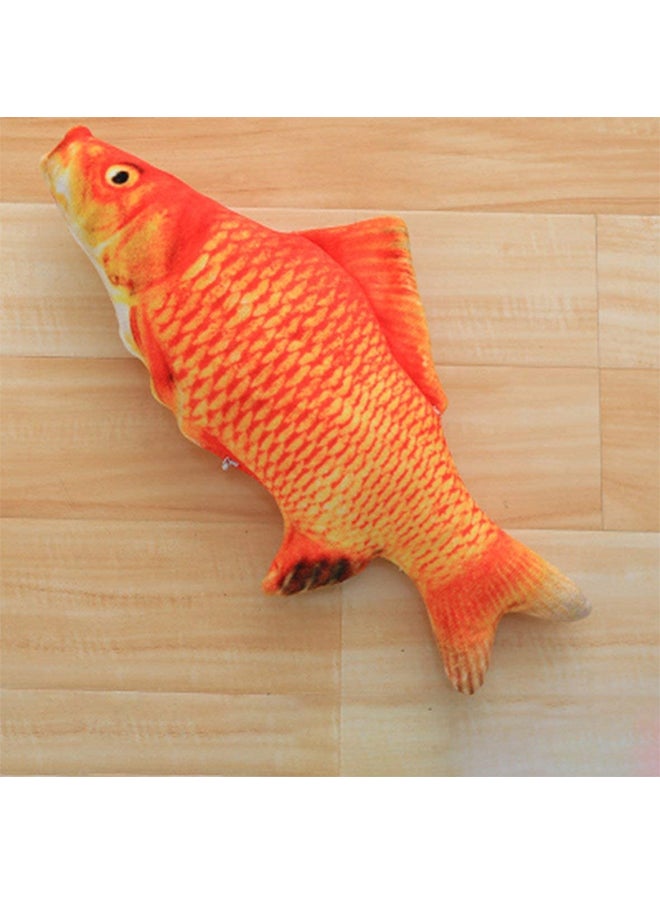 OUTAD - Catnip Catmint Fish Shape Short Plush Toy Red Arowana 20centimeter - Image 1