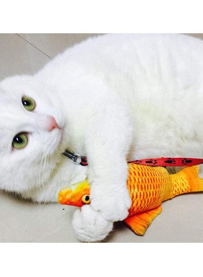 OUTAD - Catnip Catmint Fish Shape Short Plush Toy Red Arowana 20centimeter - Image 1