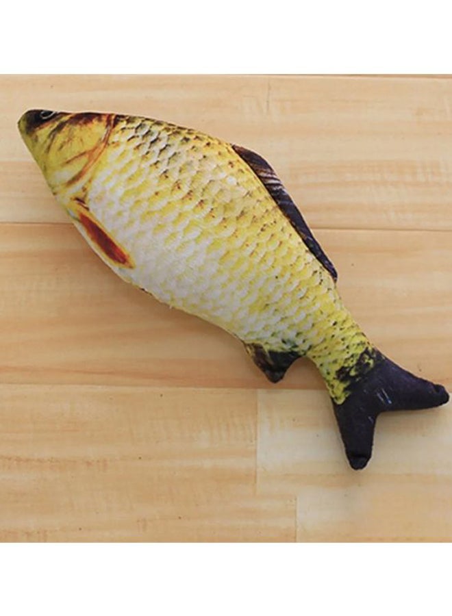 OUTAD Catnip Catmint Fish Shape Short Plush Toy Yellow 20cm  - Image 4