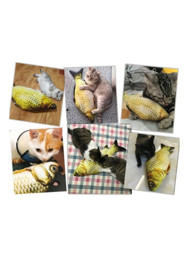 OUTAD Catnip Catmint Fish Shape Short Plush Toy Yellow 20cm  - Image 3