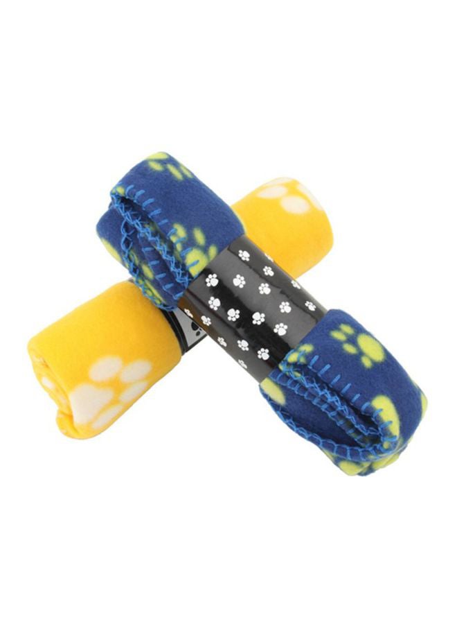 أوتاد بطانية بتصميم راقٍ من الصوف بطبعات أقدام الحيوانات بتصميم جميل ذات شهرة رائجة أزرق - Image 4