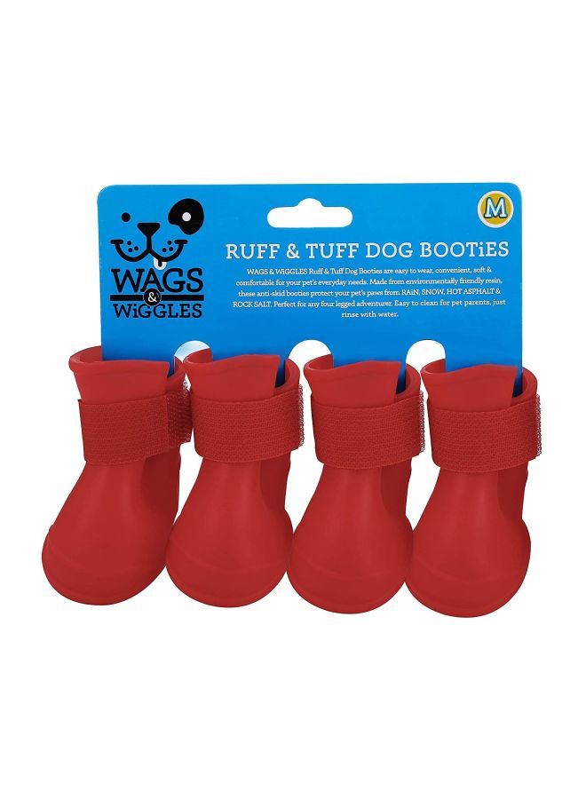 Bluelans 4-Piece Dog Waterproof Rain Boots Red Medium - Image 2