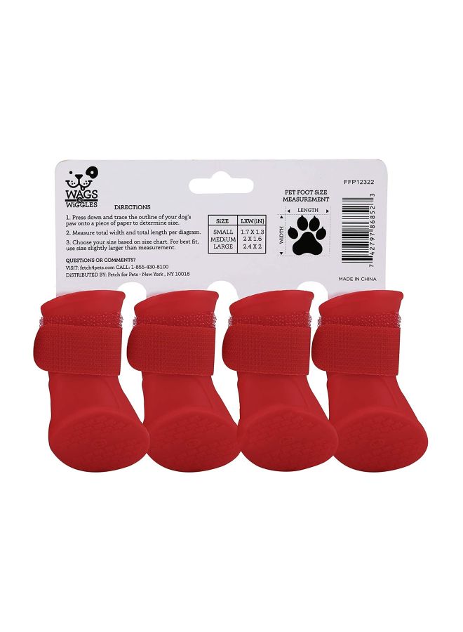 Bluelans 4-Piece Dog Waterproof Rain Boots Red Medium - Image 4