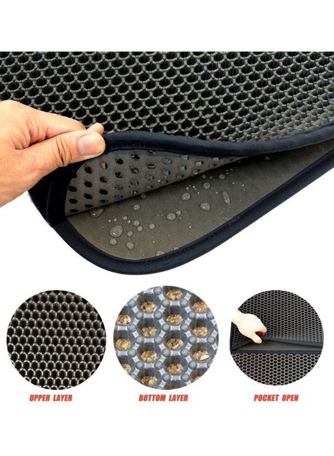 Double-Layer Waterproof Litter Trapping Mat Black