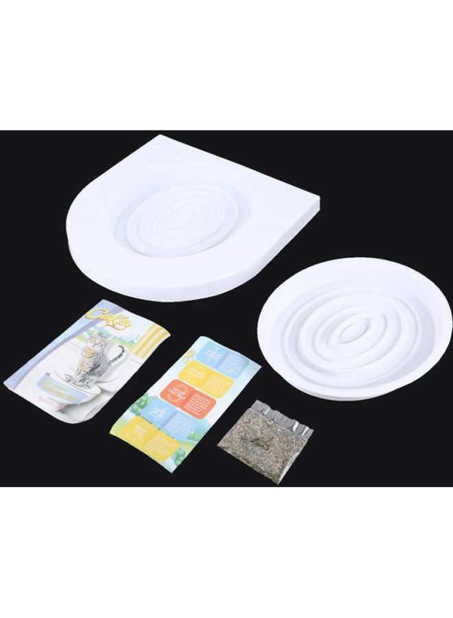 OUTAD Pet Toilet Trainer For Cats White 38.6x37.3x3centimeter  - Image 3