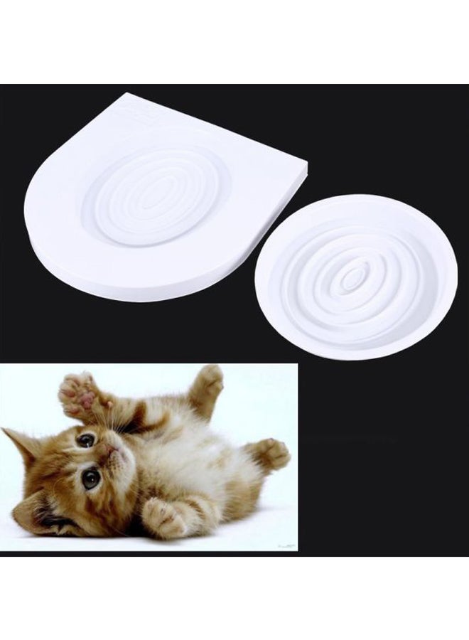 OUTAD Pet Toilet Trainer For Cats White 38.6x37.3x3centimeter  - Image 2