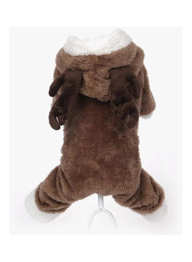 QiaoKai Christmas Elk Clothe For Dog Brown/White Medium  - Image 2