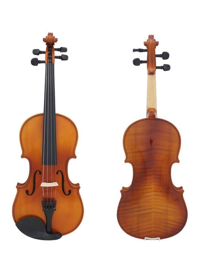 Megarya 4/4 Natural Acoustic Solid Wood Spruce Flame Maple Veneer Violin With Case  - Image 2