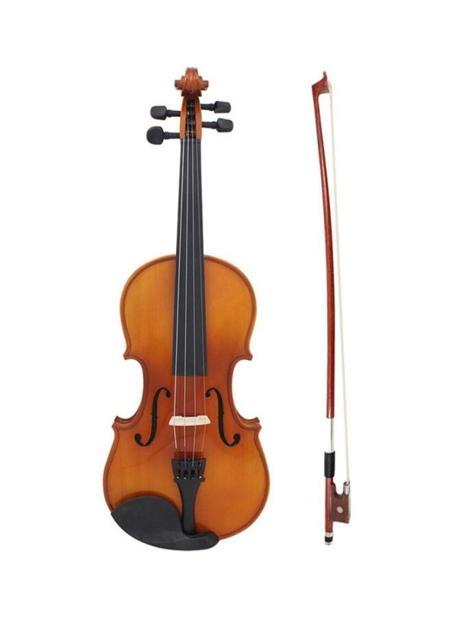 Megarya 4/4 Natural Acoustic Solid Wood Spruce Flame Maple Veneer Violin With Case  - Image 3