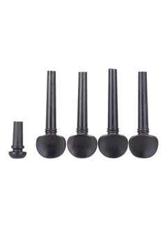 ammoon 5 Pieces Ebony Wood Violin Fiddle Tuning Pegs Endpin Replacement Set  - Image 3