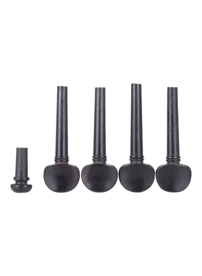 ammoon 5 Pieces Ebony Wood Violin Fiddle Tuning Pegs Endpin Replacement Set  - Image 3