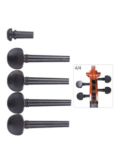 ammoon 5 Pieces Ebony Wood Violin Fiddle Tuning Pegs Endpin Replacement Set  - Image 4