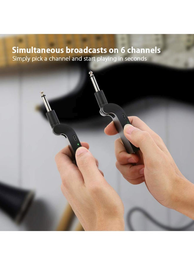 ammoon 6 Channels Wireless Audio Transmitter Receiver For Electric Guitar Bass  - Image 5